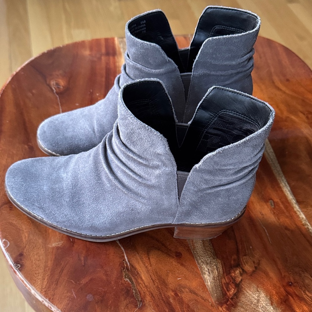 Cole Haan Gray Suede Ankle Booties Boots